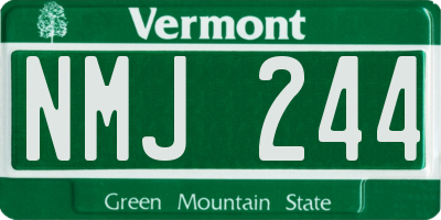 VT license plate NMJ244