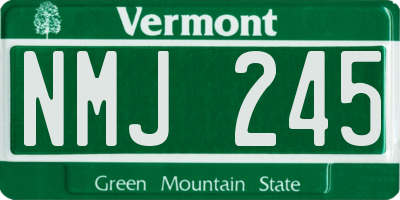 VT license plate NMJ245