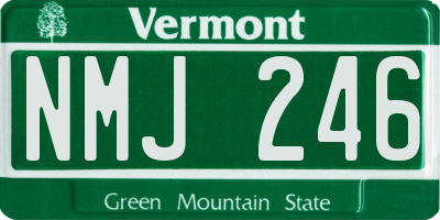 VT license plate NMJ246
