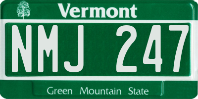 VT license plate NMJ247