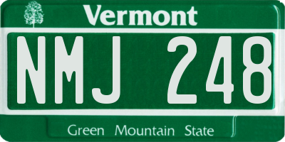 VT license plate NMJ248