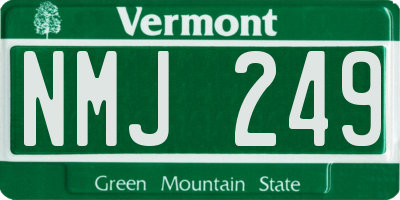 VT license plate NMJ249