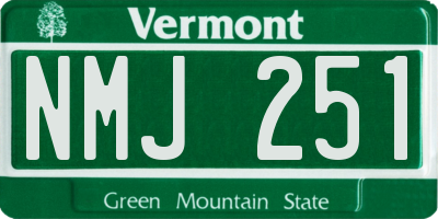 VT license plate NMJ251