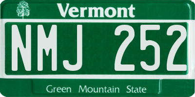 VT license plate NMJ252