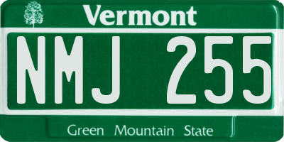 VT license plate NMJ255