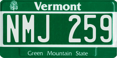VT license plate NMJ259