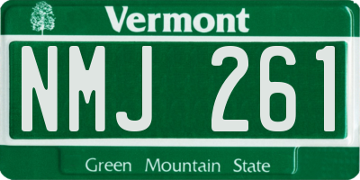 VT license plate NMJ261