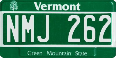 VT license plate NMJ262