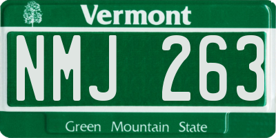 VT license plate NMJ263