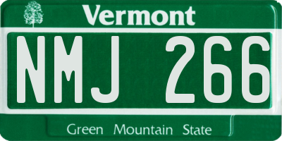 VT license plate NMJ266