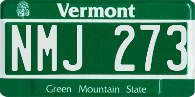 VT license plate NMJ273