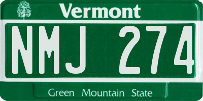 VT license plate NMJ274