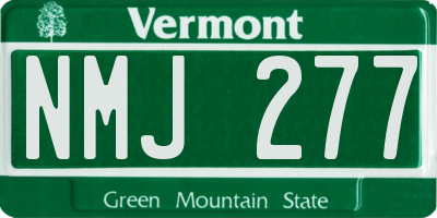 VT license plate NMJ277