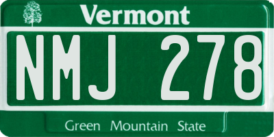 VT license plate NMJ278