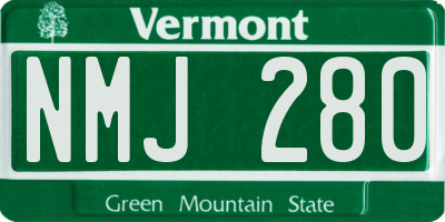 VT license plate NMJ280