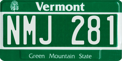 VT license plate NMJ281