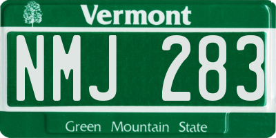 VT license plate NMJ283