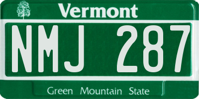 VT license plate NMJ287
