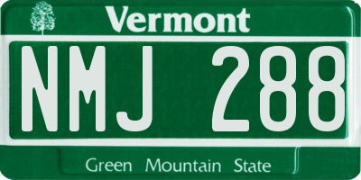 VT license plate NMJ288