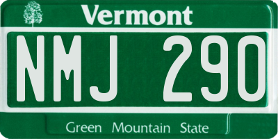VT license plate NMJ290