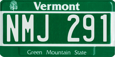 VT license plate NMJ291