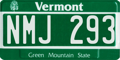 VT license plate NMJ293