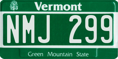 VT license plate NMJ299