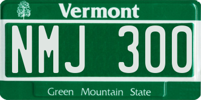 VT license plate NMJ300