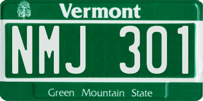 VT license plate NMJ301
