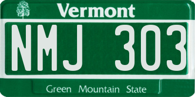 VT license plate NMJ303