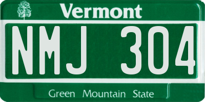 VT license plate NMJ304