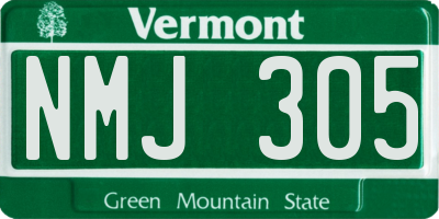 VT license plate NMJ305