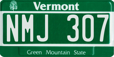 VT license plate NMJ307