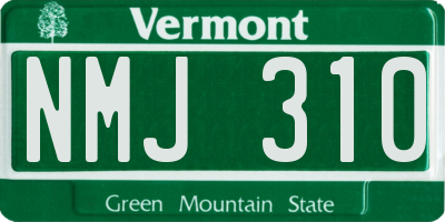VT license plate NMJ310