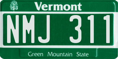 VT license plate NMJ311