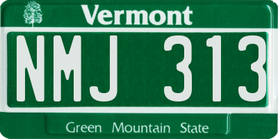VT license plate NMJ313