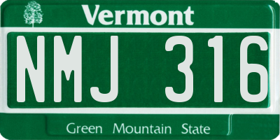 VT license plate NMJ316