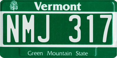 VT license plate NMJ317