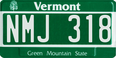 VT license plate NMJ318