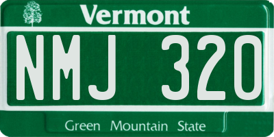 VT license plate NMJ320