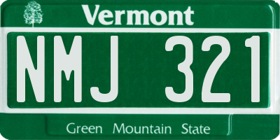 VT license plate NMJ321