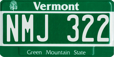 VT license plate NMJ322