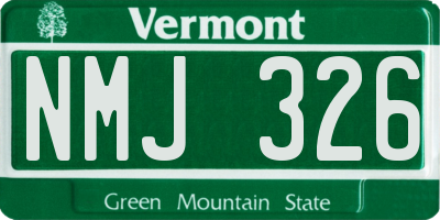 VT license plate NMJ326