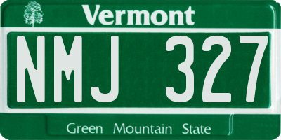 VT license plate NMJ327