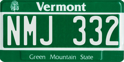 VT license plate NMJ332