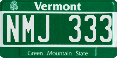 VT license plate NMJ333