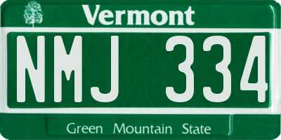 VT license plate NMJ334