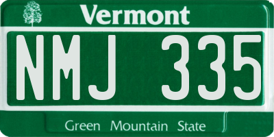 VT license plate NMJ335