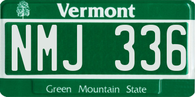 VT license plate NMJ336