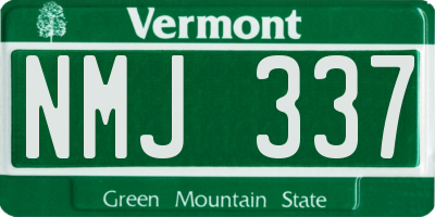 VT license plate NMJ337